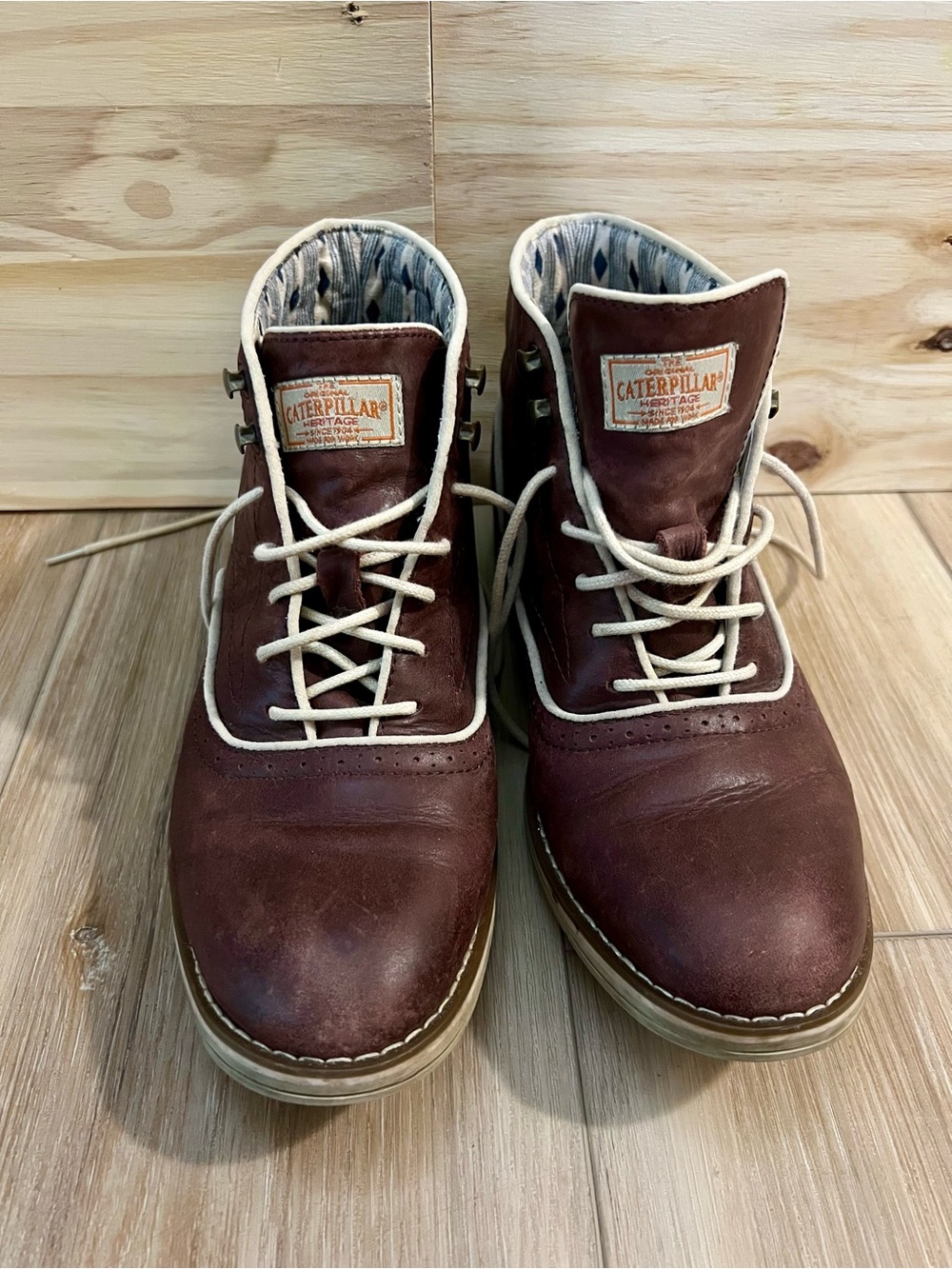 CATERPILLAR Heritage Women’s Leather Ankle Boots Sz 7W Brown